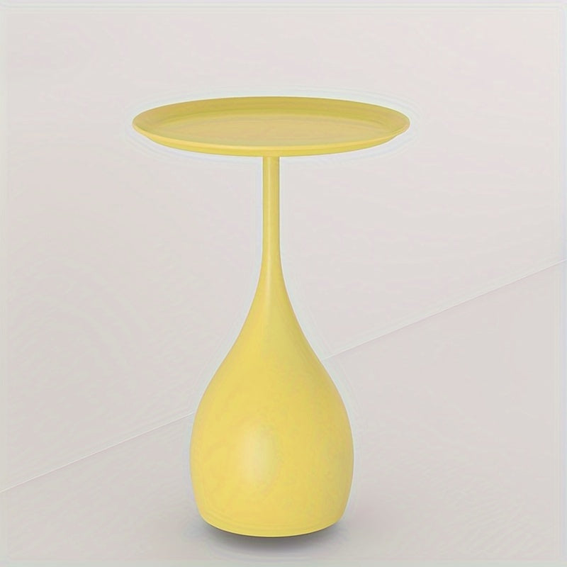 Mini Minimalist Tea Table 1pc Light Luxury Mini Minimalist Small Round Mobile Tea Table - Sofa Side Table, Bed Table, Art Designer