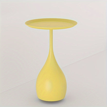 Mini Minimalist Tea Table 1pc Light Luxury Mini Minimalist Small Round Mobile Tea Table - Sofa Side Table, Bed Table, Art Designer