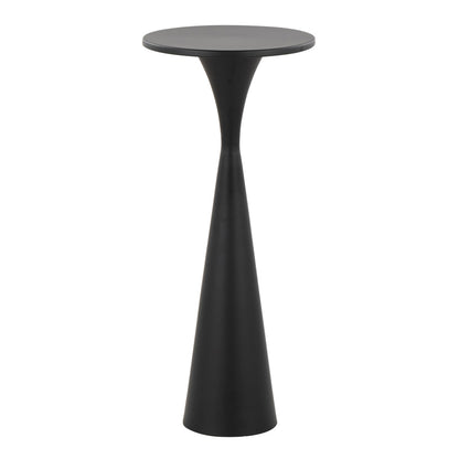 LumiSource Grandview Gallery Gemma 22 Modern Metal Side Table - Matte Black, Sturdy Hourglass Base, No Assembly Required, Heavy-Duty for Living Room,