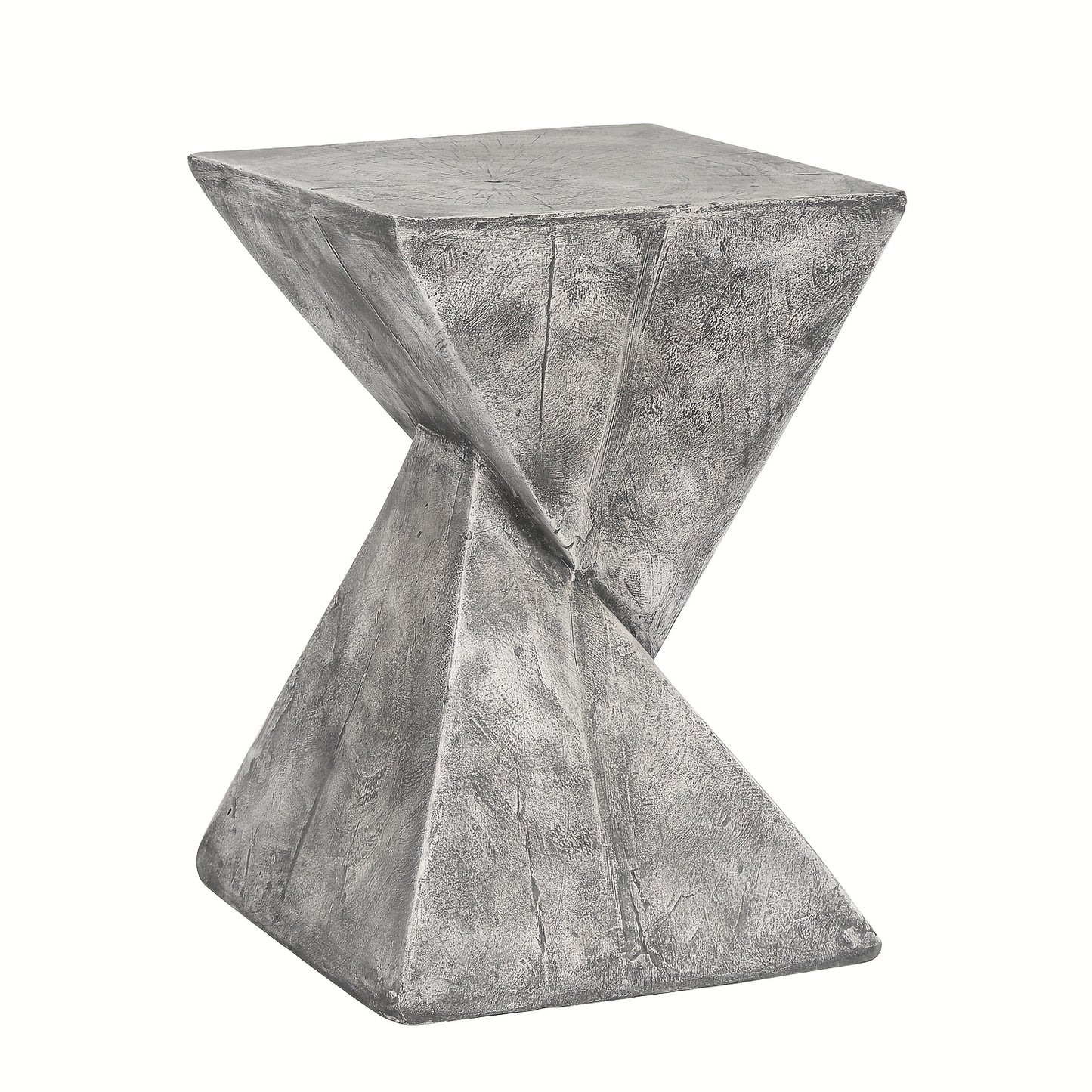 Light-Weight Concrete Accent End Table, Modern Timer Outdoor Side Table for Living Room Backyard