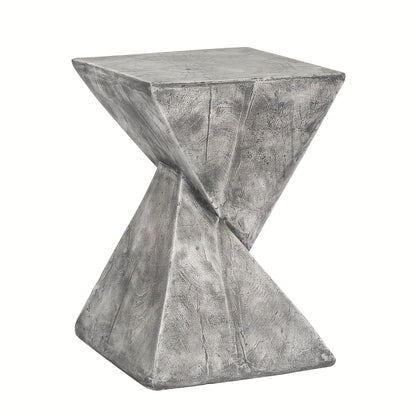 Light-Weight Concrete Accent End Table, Modern Timer Outdoor Side Table for Living Room Backyard
