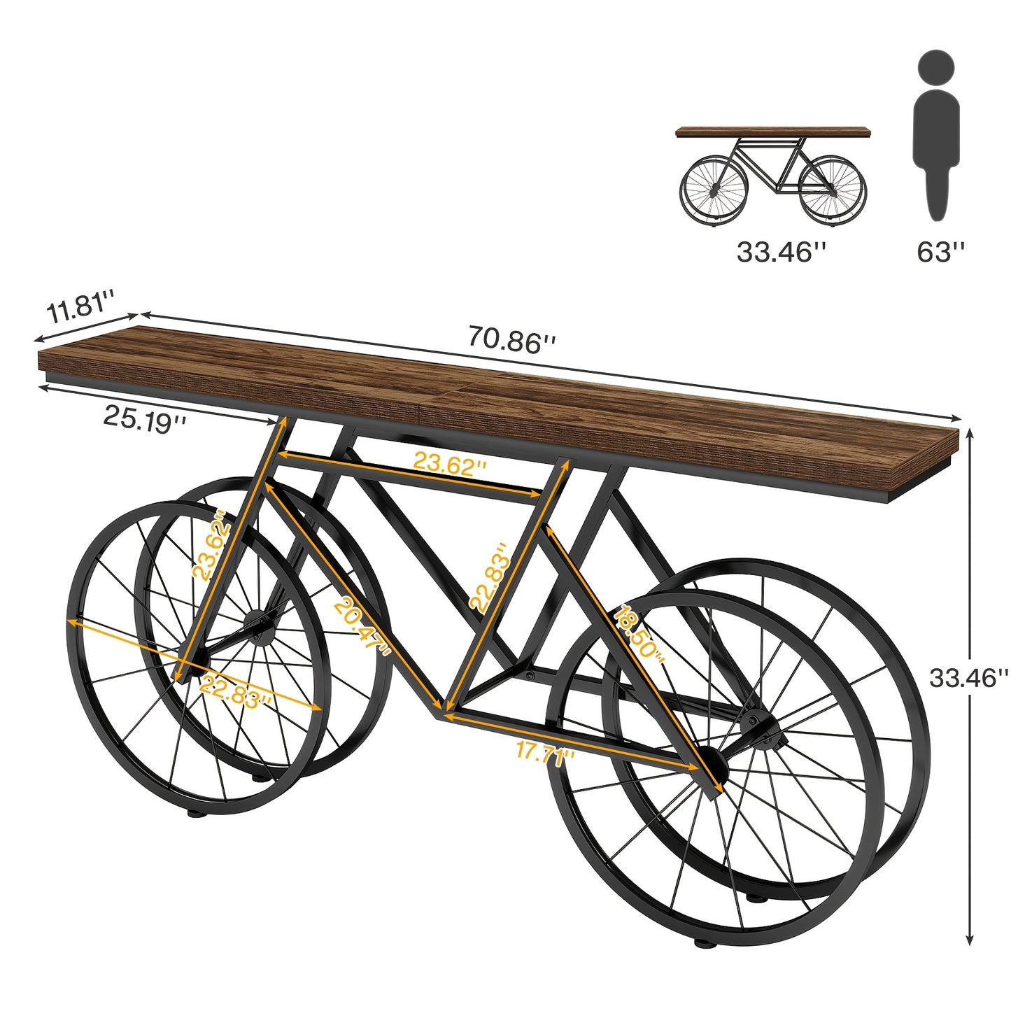 Retro Bicycle Console Table