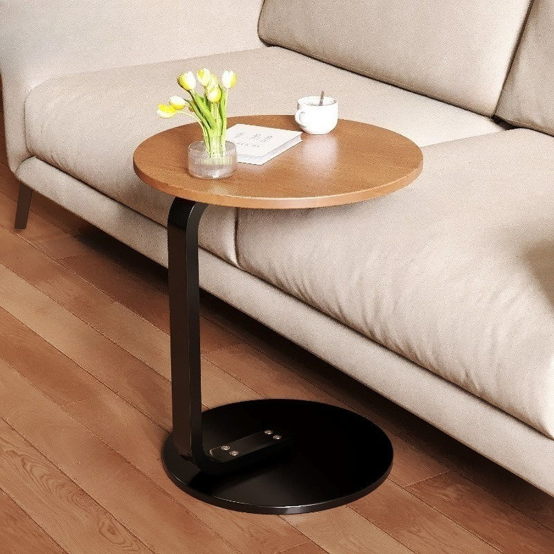 Modern Round Side Table - Compact Accent Table with Sturdy Hardwood (MDF Construction), Space-Saving Design, Easy-to-Move for Living Room, Bedroom,