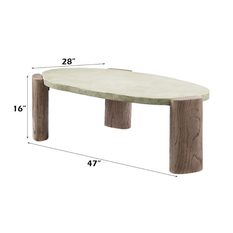 Dayana Modern & Oak Finish Coffee Table with Sturdy Legs - No Assembly Required, Durable Contemporary Design for Living Room, Office, or Lounge,