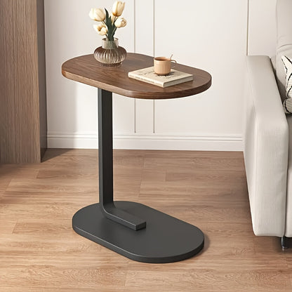 Luxury C-Shaped Side Table Luxury Solid Wood Metal C-Shaped Office Side Table | Sofa, Bedside, Coffee Table, Double Layer Panel, Sturdy Load-Bearing, High-End Gift