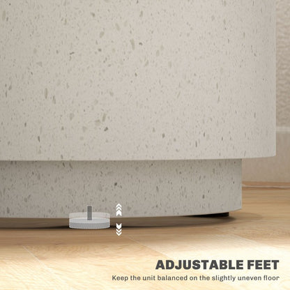 HOMCOM Modern Round Side Table, Lightweight Cream White with Terrazzo Finish, Adjustable Feet for Stability, Perfect for Indoor\u002FOutdoor Spaces