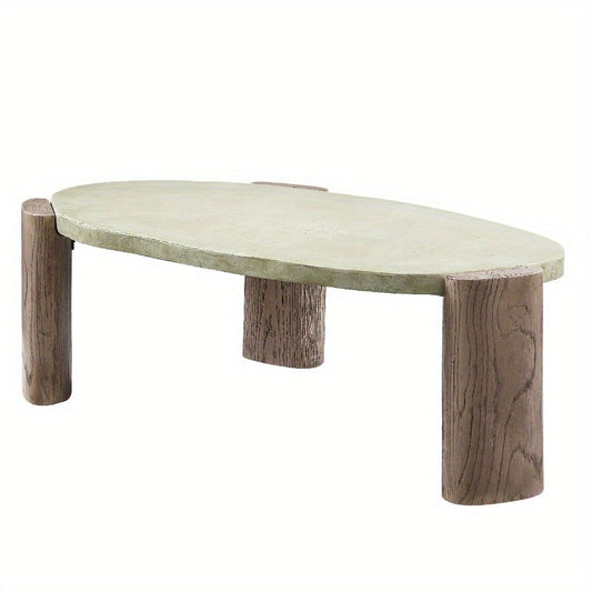 Dayana Modern & Oak Finish Coffee Table with Sturdy Legs - No Assembly Required, Durable Contemporary Design for Living Room, Office, or Lounge,