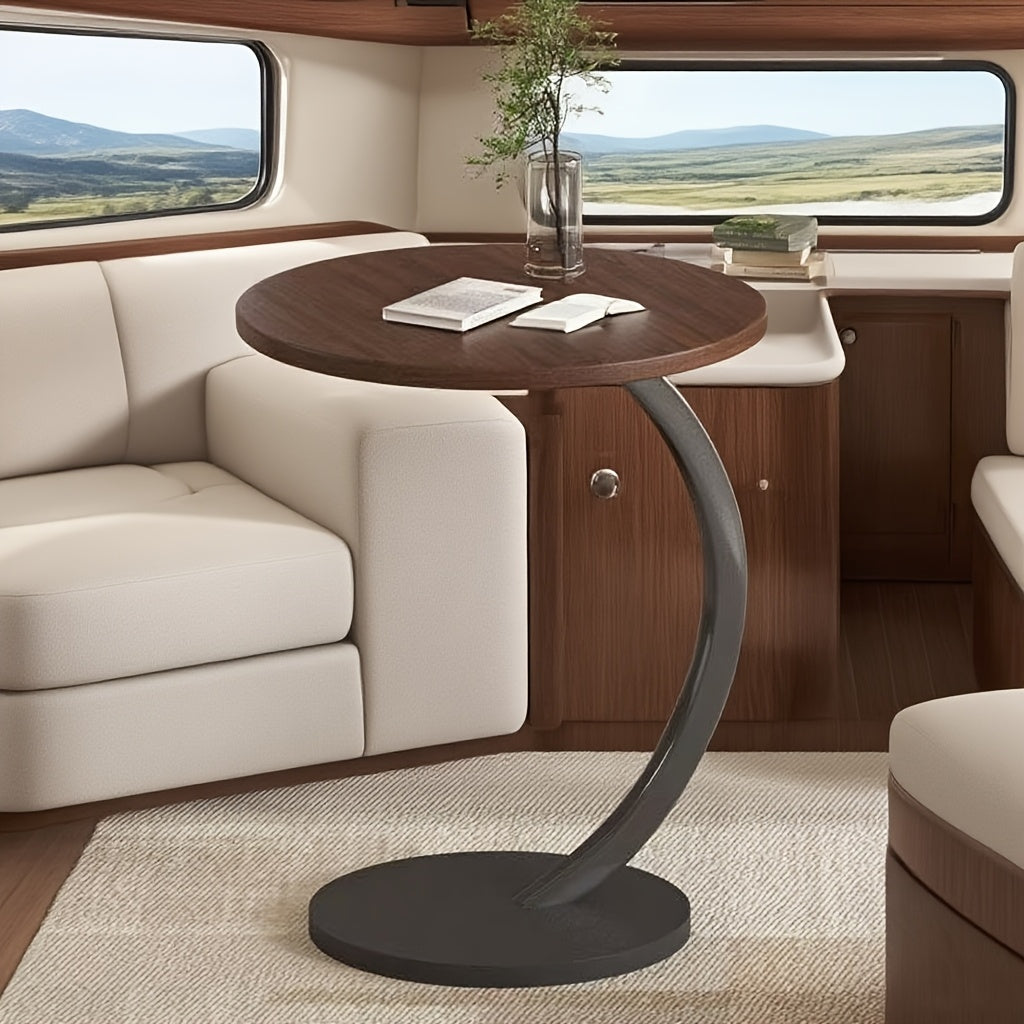 Compact Walnut-shaped RV Table With A Sturdy Metal Frame - Modern And Lightweight RV Table Suitable For RVs, Versatile Home Decor,