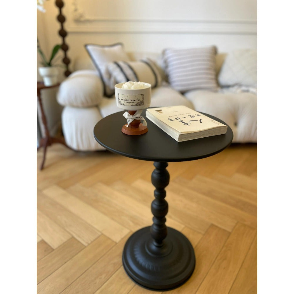 Modern Metal Table Modern Minimalist Nordic Retro Metal Round Side Table - Black Finish Accent Table for Living Room, Bedroom, Balcony | Easy Assembly Durable Design