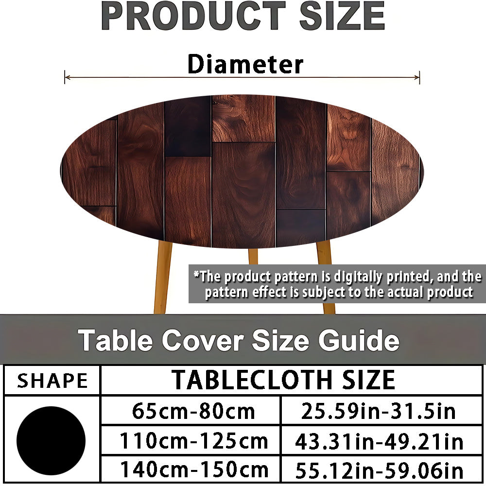 1pc Modern Round Table with Elastic Edges - Stylish Teal & White Design, Durable Polyester, Perfect for Kitchen Dining, Outdoor Picnics, Camping, and Garden Parties,