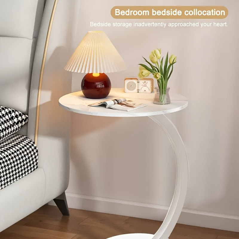 Modern Walnut-Colored Coffee table - Indoor\u002FOutdoor side table with Sturdy Metal frame, Lightweight & Space-Saving Design, Elegant Walnut Finish for Living Room,