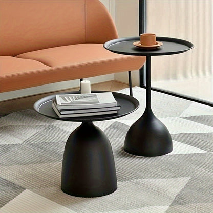 1pc Nordic-Inspired Minimalist Side Table - Creative Metal Design for Small Spaces, Perfect for Living Room Sofa & Bedroom, Landed Tray, Bedside Cabinet