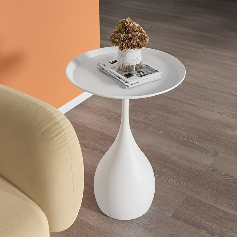 Mini Minimalist Tea Table 1pc Light Luxury Mini Minimalist Small Round Mobile Tea Table - Sofa Side Table, Bed Table, Art Designer