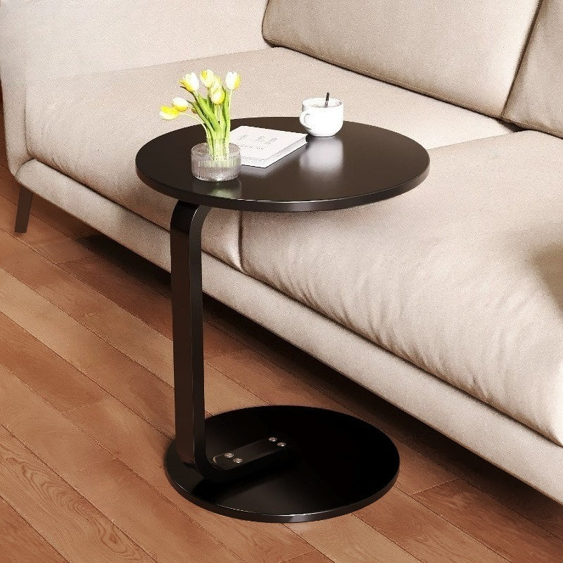 Modern Round Side Table - Compact Accent Table with Sturdy Hardwood (MDF Construction), Space-Saving Design, Easy-to-Move for Living Room, Bedroom,