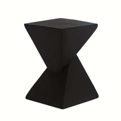 Light-Weight Concrete Accent End Table, Modern Timer Outdoor Side Table for Living Room Backyard