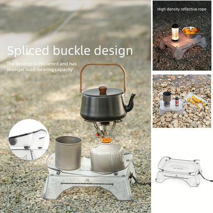 Ultra-Lightweight Portable Folding Camping Table - Heavy-Duty PP Material with Interlocking Clamps,