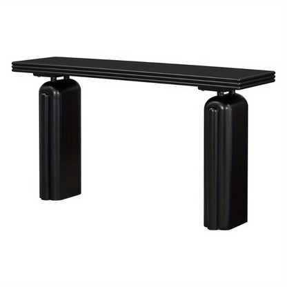 U_STYLE Modern Minimalist Entryway Table - No Assembly Needed Console Table with, Matte Black Finish, Non-Wood Construction for Living Room, Hallway,