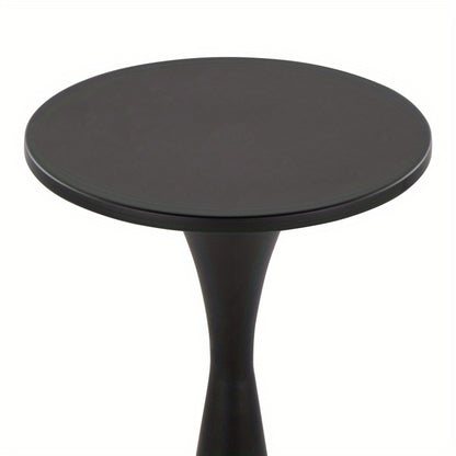 LumiSource Grandview Gallery Gemma 22 Modern Metal Side Table - Matte Black, Sturdy Hourglass Base, No Assembly Required, Heavy-Duty for Living Room,
