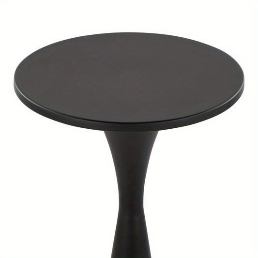 LumiSource Grandview Gallery Gemma 22 Modern Metal Side Table - Matte Black, Sturdy Hourglass Base, No Assembly Required, Heavy-Duty for Living Room,