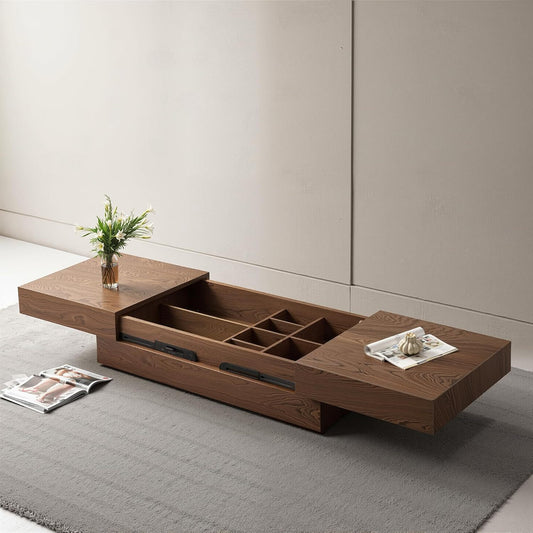 Mid-Century Modern Farmhouse Expandable Coffee Table - Adjustable 47, 2-81, 8\