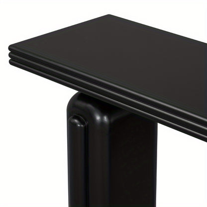 U_STYLE Modern Minimalist Entryway Table - No Assembly Needed Console Table with, Matte Black Finish, Non-Wood Construction for Living Room, Hallway,
