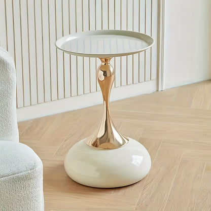 This Is a Special Gift That Can Be Given to Family And Friends. Handmade White Round Table Coffee Table, Creative Side Cabinet, Living Room Sofa Side Table,
