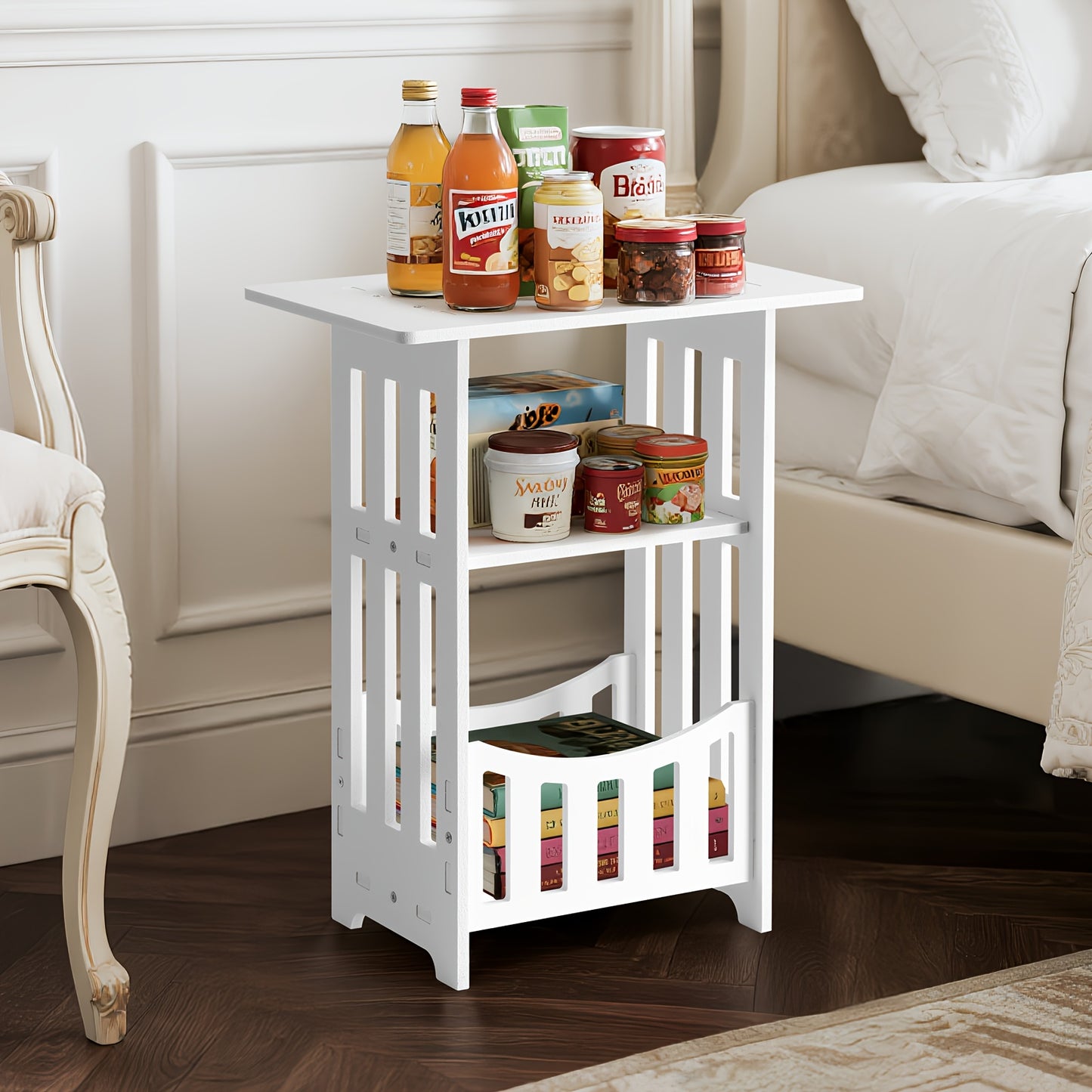 White Coffee Table with Storage - Scandinavian Minimalist Design & Child-Safe Rounded Edges, Easy Assembly,