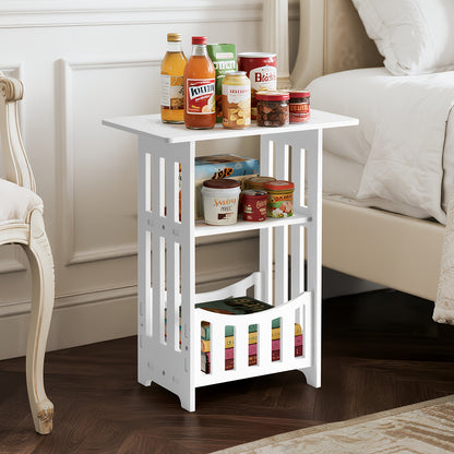 White Coffee Table with Storage - Scandinavian Minimalist Design & Child-Safe Rounded Edges, Easy Assembly,