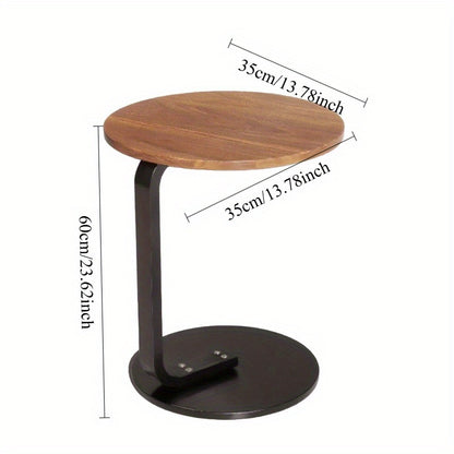 Modern Round Side Table - Compact Accent Table with Sturdy Hardwood (MDF Construction), Space-Saving Design, Easy-to-Move for Living Room, Bedroom,