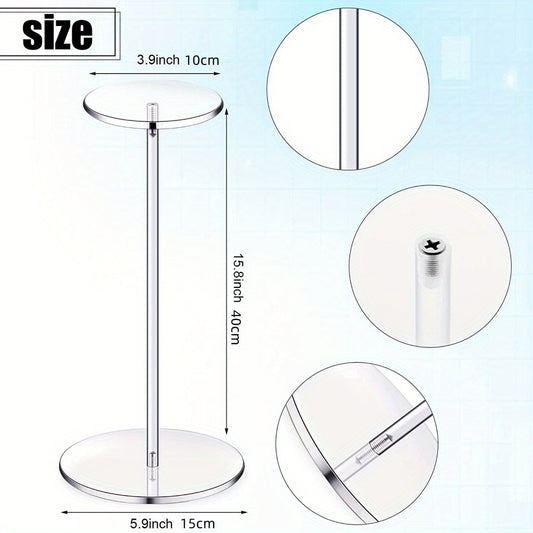 1pc Clear Acrylic Round Side Table – Modern Minimalist Small Coffee Table for Living Room, Bedroom, Balcony – Easy to Assemble, Lightweight and Durable Design,