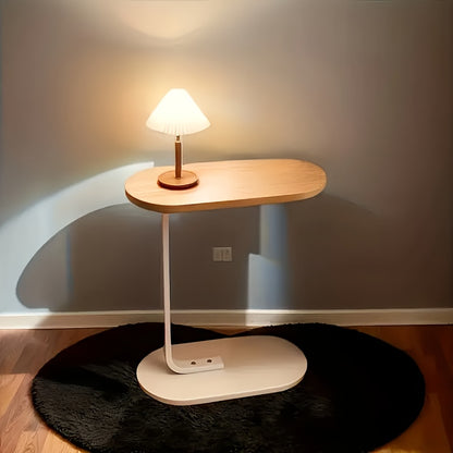 Luxury C-Shaped Side Table Luxury Solid Wood Metal C-Shaped Office Side Table | Sofa, Bedside, Coffee Table, Double Layer Panel, Sturdy Load-Bearing, High-End Gift