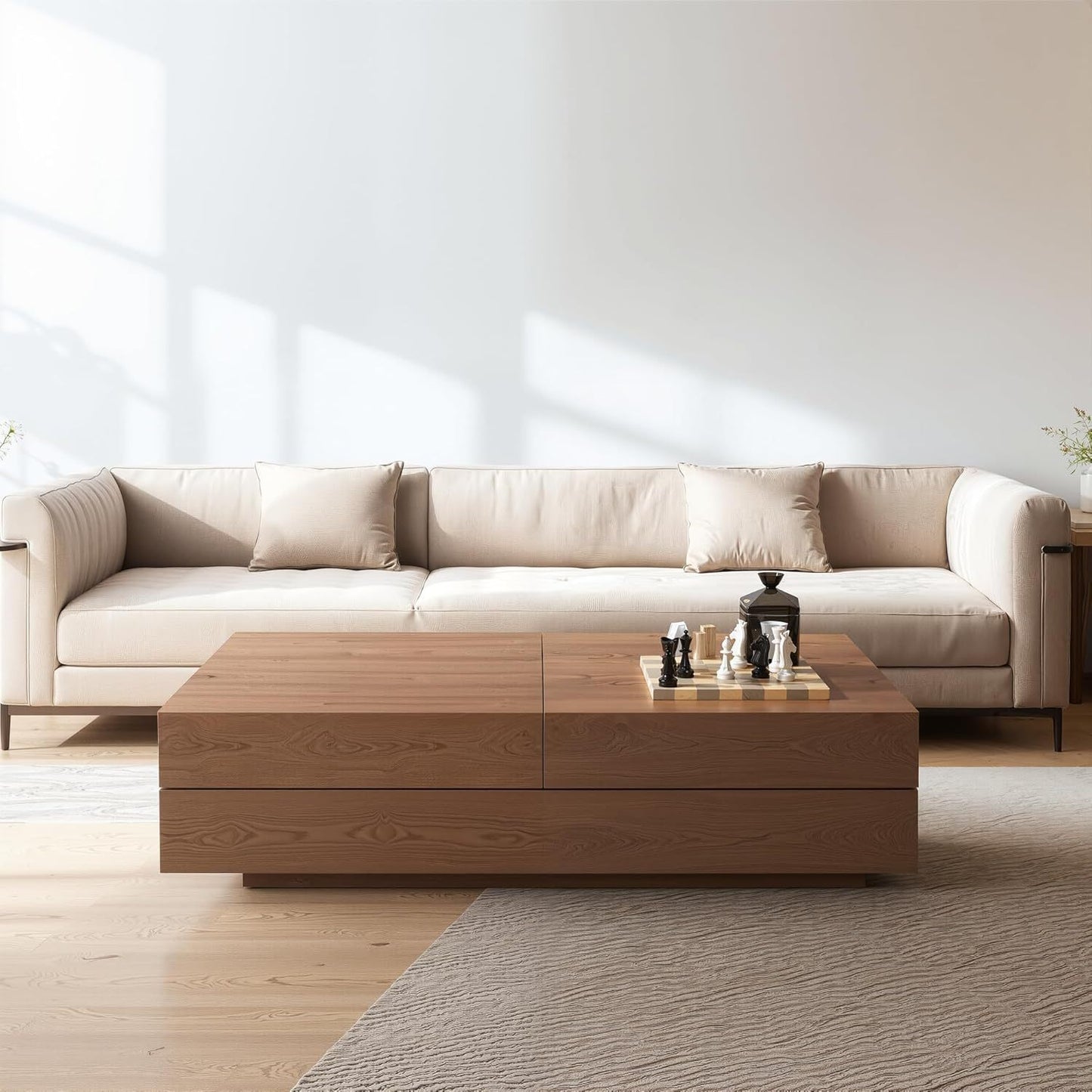 Mid-Century Modern Farmhouse Expandable Coffee Table - Adjustable 47, 2-81, 8\