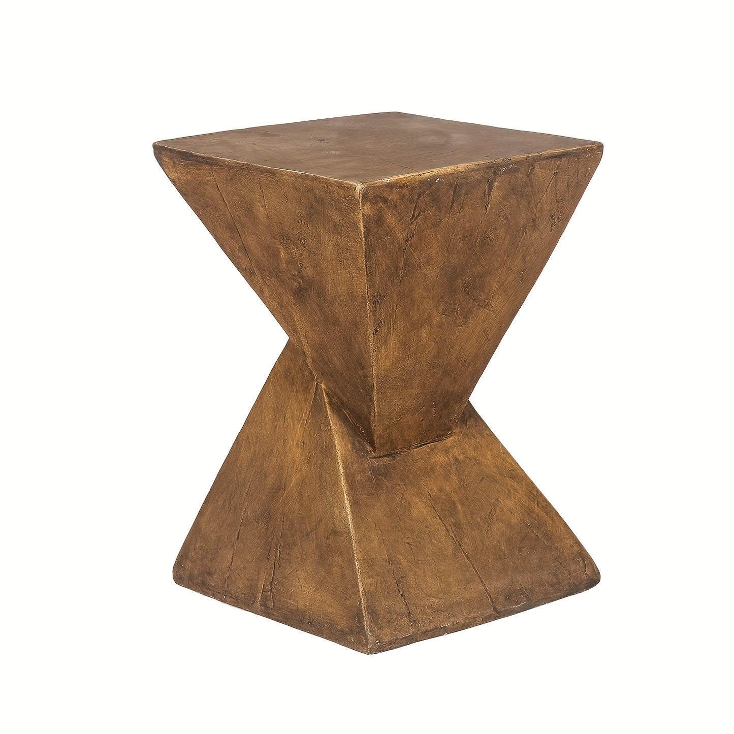 Light-Weight Concrete Accent End Table, Modern Timer Outdoor Side Table for Living Room Backyard