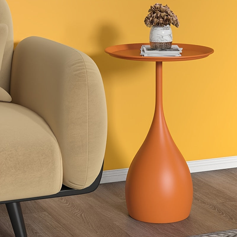 Mini Minimalist Tea Table 1pc Light Luxury Mini Minimalist Small Round Mobile Tea Table - Sofa Side Table, Bed Table, Art Designer